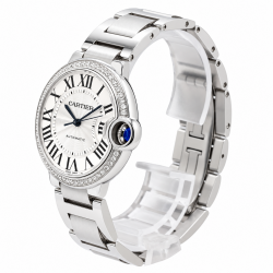 Cartier Ballon Bleu De 36MM W4BB0024 Diamond Bezel Watch